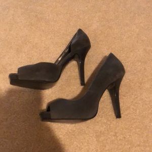 Brand, new peep, toe, dark gray, Jessica Simpson heel